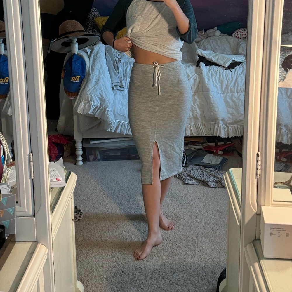 UO y2k gray midi sweatskirt